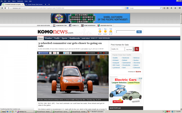 Bing (front Page) And Komotv.com And Komo Radio Seattle | Elio Owners
